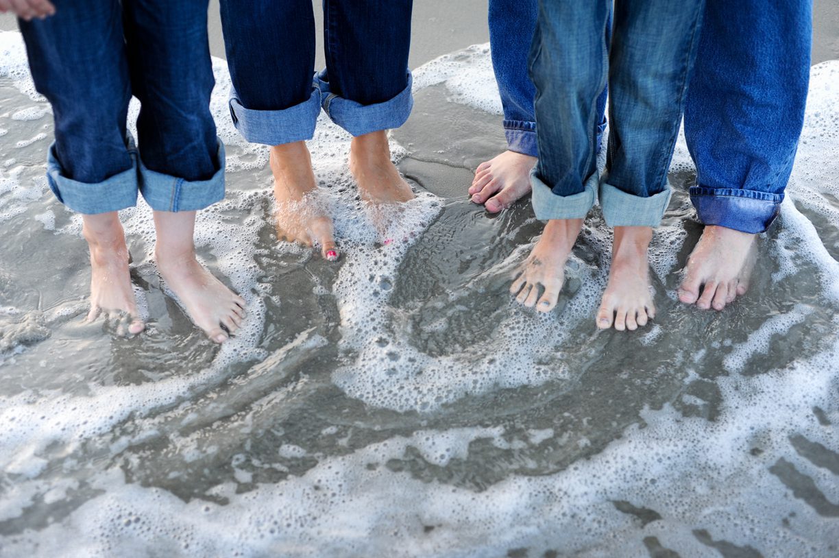 feet in the salt water