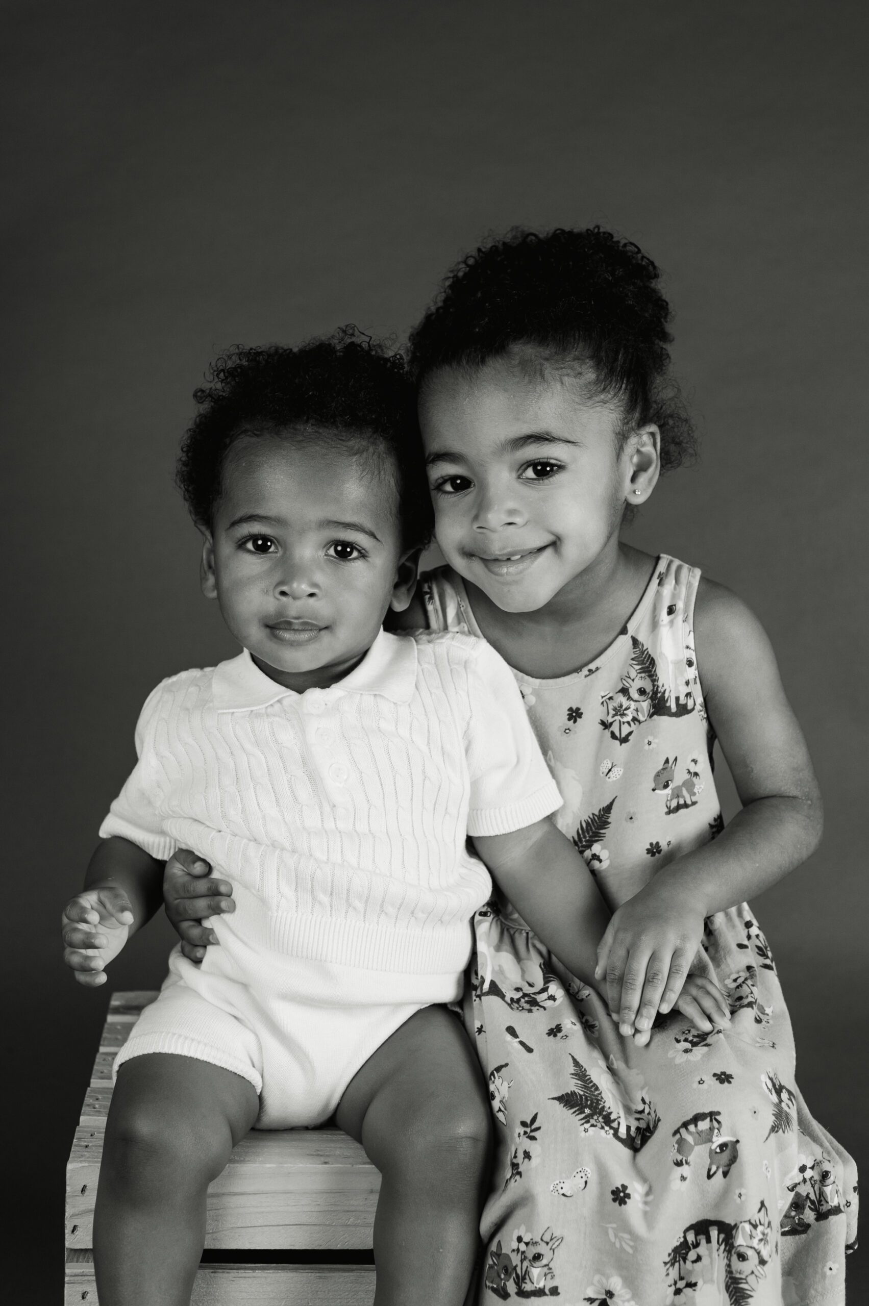 sibling portrait of two preschool students
